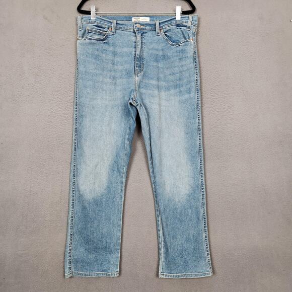 Signature Levi Strauss Jeans Womens 16 W33 Light Wash High Rise Straight 36x27 - Picture 1 of 16